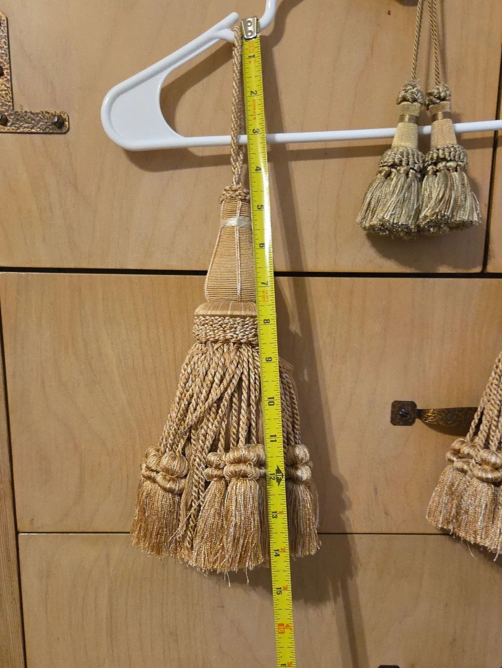 Decorative Gold Curtain Tassel Tiebacks - Set of 2